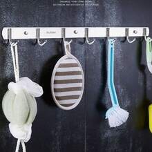1pc Stainless Steel Continuous Hook - Heavy Duty Wall Mounted Multi-Function Organizer For Kitchen And Bathroom, Modern Design, Easy Installation, Space-Saving Storage Solution, Minimalist Hooks, Durable Structure, Wall Hooks, Home Organization Tool, Practical Hanger - Multicolor - View 7