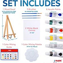 Set de pintura Mini Canvas Acrylic Kit de Pintura con Canva de Madera, Canicas y Cepillos de Pintura y talla grande