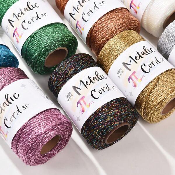 100m/Roll 3mm Multicolored Metallic Ropes, 90g, Suitable For DIY Crafts, Weaving Bags, Gifts Wrapping And Christmas Decorations
