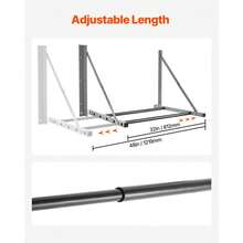 Adjustable Wall-Mounted Folding Tire Rack For Garage Storage - Fits 32" To 48" Tires - Space-Saving Organizer For Efficient Garage Solutions - Black - View 7