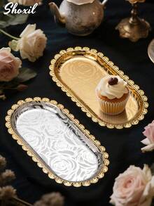 shoxil 1 pieza Bandeja de joyería de acero inoxidable, plato multiusos para baratijas, organizador de maquillaje y cosméticos, soporte para toallas y servilletas, plato decorativo para anillos, aretes y collares, perfecto para el tocador, el dormitorio y el baño, regalo ideal para fiestas, decoración de otoño e invierno, solución de almacenamiento de alta gama, mantiene la joyería y los accesorios organizados, ideal para uso diario, temporada festiva, cumpleaños, Acción de Gracias, Navidad, regalo para damas de honor, acento moderno para el hogar