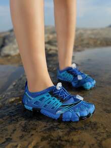 儿童沙滩/溪流步行鞋，男童女童透气水鞋，适合游泳、划船、钓鱼、徒步旅行 - 寶藍色 - 查看 6