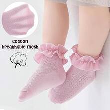 Halloween EssentialsGirls Ruffle Socks Cute Knit Cotton Frilly Lace Newborn Infant Toddler Dress Socks Girls Boys - Blue - View 10