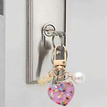 Heart Keychain Charm, Decorative Bag Charm, Acrylic Bag Keychain Pendant For Women Men, Purse Keychain Pendant, Decorative