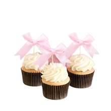 12 件蝴蝶结生日蛋糕装饰 - 优雅的蛋糕装饰，适合生日、婚礼和性别揭秘派对 | 完美的照片道具和甜点桌装饰