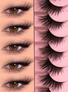 10 paia di ciglia finte semi-naturali e voluminose - ciglia finte lunghe e corte raccolte a forma di occhio di gatto per uno sguardo audace e bello, ciglia finte, ciglia, ciglia finte