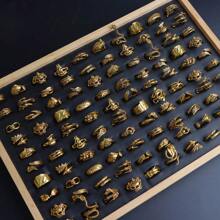 10/20pcs/Pack Retro Punk Style Owl & Snake Rings, Fashion Animal Shape Finger Rings, Jewelry Gift For Party & Holiday