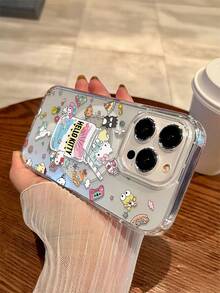 Sanrio 全新可爱小猫奶瓶风格磁吸充电适配器大孔防摔标志印花多功能手机保护壳兼容 16/11、15 Pro Max、14 Pro Max/ Galaxy S25、A16/X6A、X7B、X8B、 13、Galaxy V