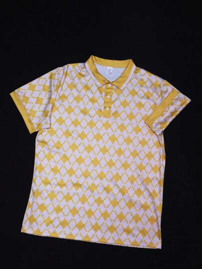 Polo da uomo stampata all-over