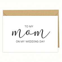 1pc/2pcs Wedding Day Card, To My Mom On My Wedding Day Card, Wedding Day Card To Mum, Card For Mom On My Wedding Day, Wedding Day Must Have
