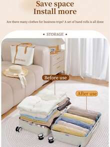 5 paquetes de bolsas de almacenamiento por compresión para viajes, bolsas al vacío para organizador de viajes que ahorran espacio, accesorios de viaje sin necesidad de vacío, bolsas de almacenamiento para empacar ropa, ropa interior y organizador de ropa para viajes