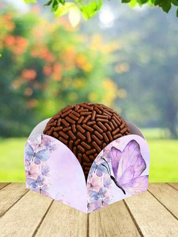 50 Forminhas Personalizadas Tema Borboletas MF2