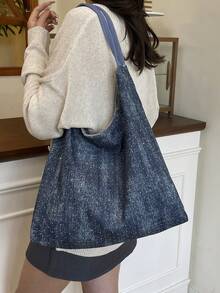 大容量时尚小众韩版休闲单肩托特包休闲简约手提包腋下包适合逛街郊游通勤