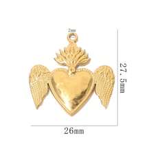 1件 304不锈钢镀18K金极简镂空蕾丝心形吊坠，女士不锈钢吊坠DIY配件 - 彩色 - 查看 32