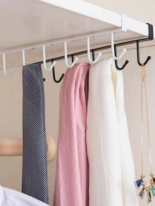 2pcs Hat Rack, Belt Hanger Organizer, Wardrobe Accessory Organizer With 6 Hat Hooks, Cabinet Clothes Storage Rack Without Drilling, Simple Hanging Organizer For Belts, Ties - متعدد الألوان - مشاهدة 9