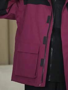 CAMEL CROWN Chaqueta de esquí 3 en 1, chaqueta de montañismo cálida, equipo impermeable para excursiones de nieve - Púrpura de arrayán Phantom Black - Ver 3