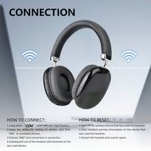 Gerripuer Foldable Wireless Gaming Headphones, Stereo Headphones, Long Battery Life Headphones With Headband, Suitable For Gaming, Music Listening, Daily Use, Travel, Gym Or Outdoor Activities, Work Or Study, Also A Great Gift - Black - View 8