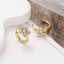 1 件 18K 多层珍珠三叶草锆石不锈钢戒指，优雅女士，适合派对、约会和办公室佩戴 - 四葉草戒指5 - 查看 8