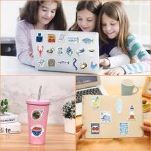 50 件美学海洋贴纸，适用于笔记本电脑、Kindle、剪贴簿、日记本、手提箱、滑板、水瓶、笔记本、乙烯基幻想动漫贴花、学校用品、返校 - 彩色 - 查看 8