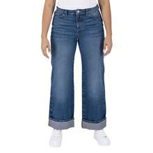 Pantalón Pierna Ancha Britos Jeans Mujer Mezclilla 025805 - Azul lavado oscuro - Ver 1