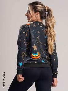 Women's Suplex Bomber Jacket Coat Winter MVB Modas - Cosmic - 查看 3