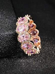 MOONSO 1 Stück eleganter und luxuriöser ovaler Design Strass Ring für Hochzeit/Jahrestag Feier für Frauen R4574