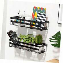 2-PIECE SHOWER SHELF BATHROOM SHELF WITHOUT DRILLING METAL WATER DRAIN DESIGN