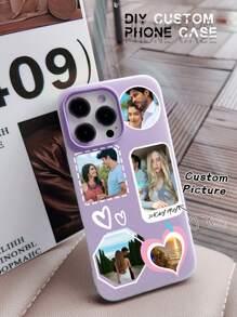 1 pieza Funda de teléfono de gelatina personalizada y colorida, adecuada para iPhone 16/16Promax/15/14/11Promax/Xr/7plus/13pro/12promax/11, regalo para parejas, mejores amigos y familia con diseño de letras grafiteadas, diseño de polígono, diseño fotográfico conmemorativo, diseño minimalista y diseño de dibujos animados coloridos y lindos para una protección decorativa.