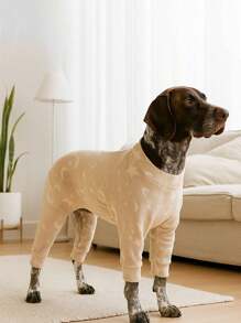 Pyjamas confortables avec motif de patte de chien pour races de chien de taille moyenne et grande - Combinaison de récupération douce et chaude avec un ajustement élastique pour Labrador, Rottweiler, Beagle
