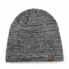 قبعة صوفية محبوكة متعددة الألوان للرجال - قبعة جمجمة شتوية مبطنة بطبقتين للاستخدام اليومي والرياضة والتزلج