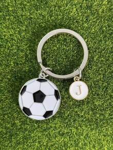 1 个足球形钥匙扣，合金材质，油滴效果，初始设计，是送给朋友、男朋友、篮球俱乐部活动、体育活动、情人节、汽车配件、包包挂件、学校用品的理想礼物