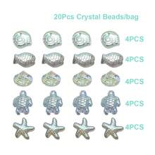 20 pièces/Paquet 5 styles (4 pièces chacun) Petits pendentifs en verre électroplaqué en forme de poisson, étoile de mer, tortue, escargot, coquille pour la création de bijoux, boucles d'oreilles, colliers, sangles de téléphone, porte-clés, décoration de voiture - Poisson Étoile Tortue Coquille Escargot - Voir 10