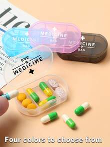 1 hộp đựng thuốc hình bầu dục in chữ thập 'MEDICINE', hộp đựng thuốc di động ba ngăn, hộp đựng đồ mini, hộp đựng đồ trang sức và thuốc di động, quà tặng sáng tạo được cá nhân hóa với logo chữ cái, thích hợp cho du lịch, hoạt động ngoài trời, túi xách, túi, hộp đựng đồ trang trí du lịch thiết kế độc đáo, hộp đựng thuốc - Nhiều màu - Xem 1
