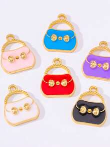 10 件/包卡通风格锌合金油滴 DIY 珠宝饰品，适用于配饰、手袋、钥匙扣、吊坠 - 手提包 - 查看 1