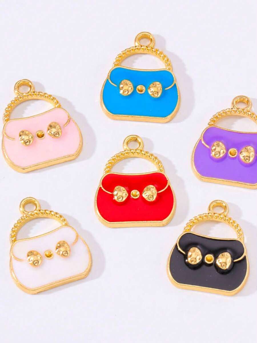 10 件/包卡通风格锌合金油滴 DIY 珠宝饰品，适用于配饰、手袋、钥匙扣、吊坠 - 手提包 - 查看 1