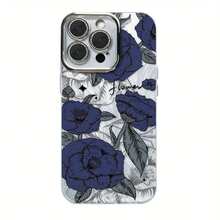 Funda para teléfono 1 pieza La funda para teléfono con láser IMD con cambio gradual de hilo de nuevo color es adecuada para 16/15/14/13/12/11 Serie completa 13/14 Pro/15 Plus/16 Pro, con película de lente, teléfono híbrido clásico a prueba de golpes - Blanco - Ver 1