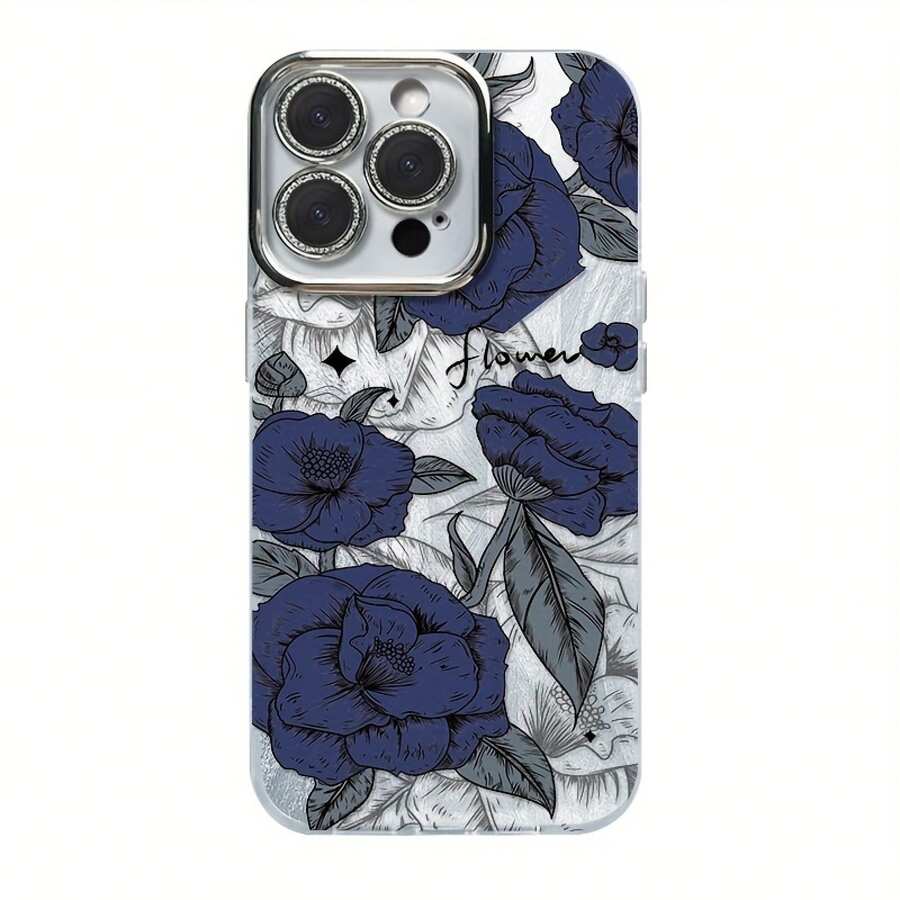 Funda para teléfono 1 pieza La funda para teléfono con láser IMD con cambio gradual de hilo de nuevo color es adecuada para 16/15/14/13/12/11 Serie completa 13/14 Pro/15 Plus/16 Pro, con película de lente, teléfono híbrido clásico a prueba de golpes - Blanco - Ver 1