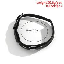 1 pieza Brazalete ajustable de estilo punk gótico para hombres - Moda callejera de piel sintética negra, detalle de remaches, hebilla cuadrada de metal - Accesorio elegante para fiesta y Día de San Valentín Guantes blancos
