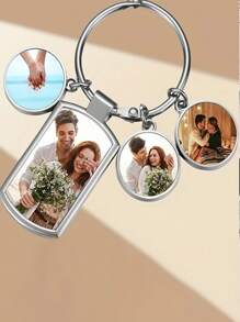 Personalised Keyring, Photo Keychain, Customized With Any Picture, Photo On Keyring, Keepsake Metal Key Ring With Giftbox