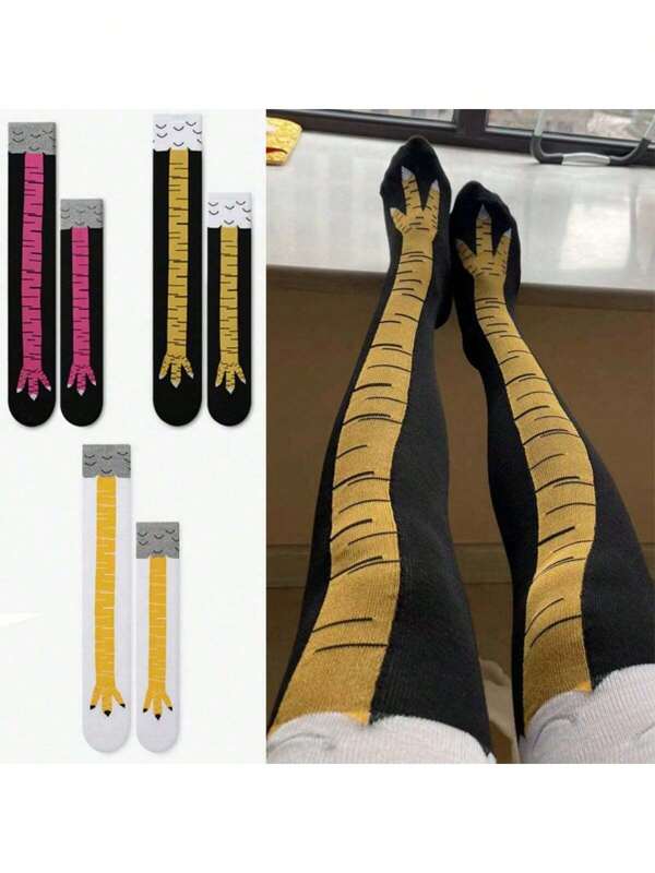 1 paire de chaussettes originales en forme de patte de poulet - accessoire amusant pour cosplay et cadeau pour garçons et filles