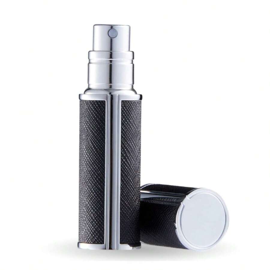 Refillable Perfume Bottle Atomizer For Travel,Portable Easy Refillable Perfume Spray Pump Empty Bottle For Men And Women WithPocket Size 5ml SU.S-Black