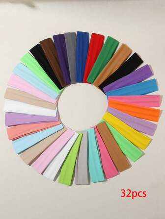 32 st kvinnor färgglada casual pannband, lämpliga för vardagsliv och sport håraccessoarer mode huvudbonad, skolsaker, college, pannband höstaccessoarer kvinnor hårband höst vinter för semesterkläder kvinnor elegant halsduk kvinnor bandanas mjuk huvudbonad