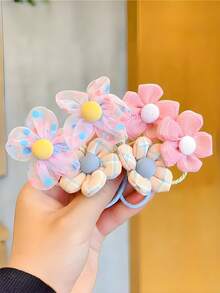 10/20/30/40 件彩色多巴胺花发带，手工发带，高弹力马尾辫夹，不伤发松紧带，可爱发绳，适合家庭、学校、旅行、海滩派对。 - 彩色 - 查看 9