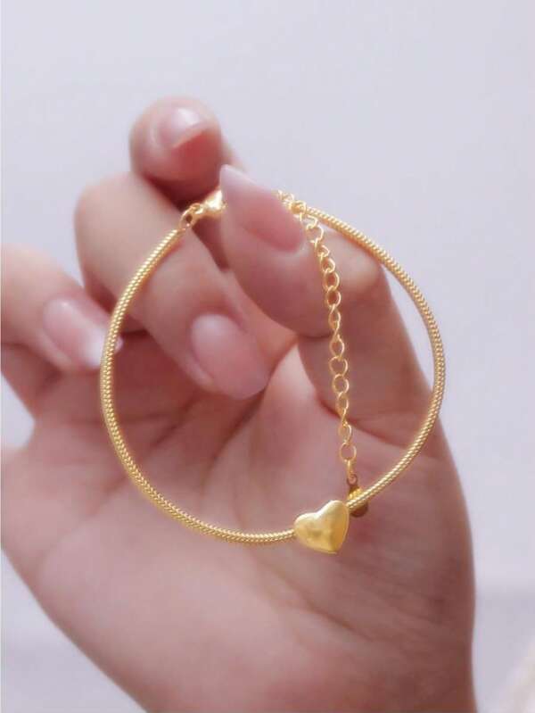 Bracelet pendentif en acier inoxydable pour femme, or 18 carats, anti-décoloration. Bracelet à la mode, résistant aux couleurs, épais et durable. Convient aux femmes, idéal pour les anniversaires, les fêtes, la vie quotidienne.