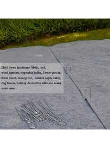 20/50pcs Galvanized Steel Outdoor Turf Ground Nails, U-Shaped Ground Nails, Anti-Grass Cloth Garden Ground Nails, Insert Soil Fence U-Shaped Fixer