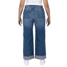 Pantalón Pierna Ancha Britos Jeans Mujer Mezclilla 025805 - Azul lavado oscuro - Ver 2