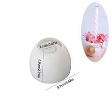 1pc Curved Candle Cup Silicone Mold For Home Decoration, Vertical Stripes Round Shape, For DIY Christmas And Easter Candle Holders, Crafts, Plaster Cement Casting Silicone Mold