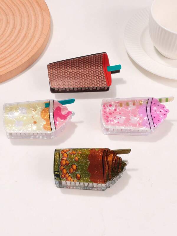 Hair Clips 1PC Cute Ice Cream Cup Hair Clip For Women, A Must-Have Summer Party Accessory, Perfect Gift For Her Hair Accessories Elegant Claw Clips