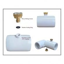 5 piezas de adaptadores de PVC para boquillas del sistema de riego de jardín. Adecuado para refrescarse y repeler mosquitos en verano, el agua tiene un efecto de pulverización después de su uso. - Blanco - Ver 3