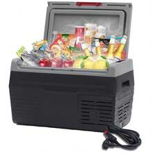 12V Car Refrigerator 21 Quart(20L) Electric Cooler 12/24V D C Refrigerator Convertible Freezer -4℉-68℉ Portable Refrigerator For Car, Camping, Truck, RV, Travel, Fishing,Grey